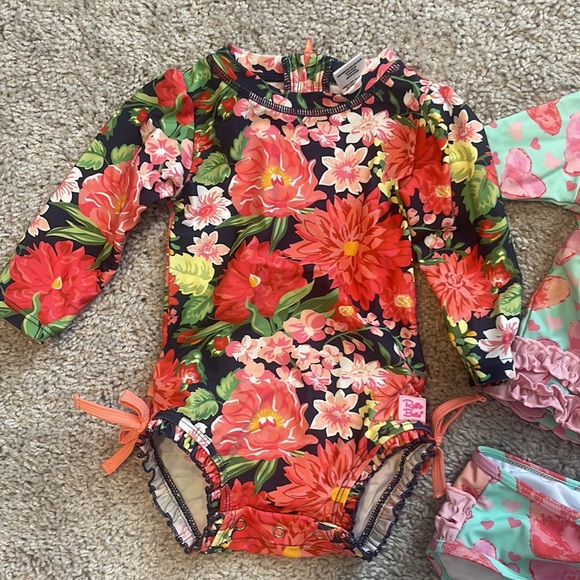 Set of 3 Ruffle Butts girl swimsuits, 6-12 months - Picture 2 of 4
